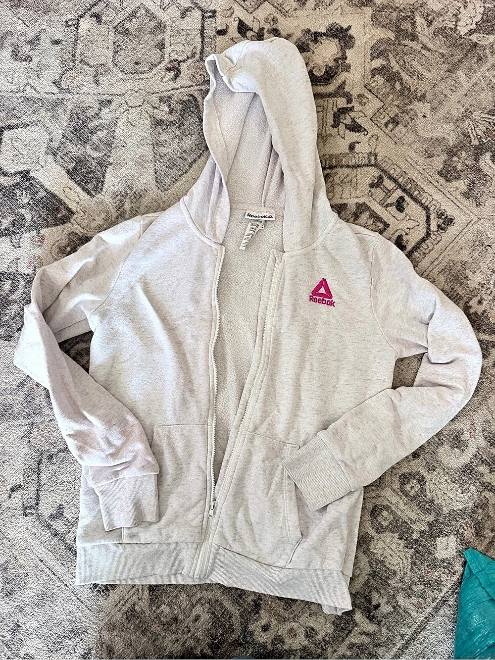 Reebok Girls XL (14/16) White Zip Hoodie Like New